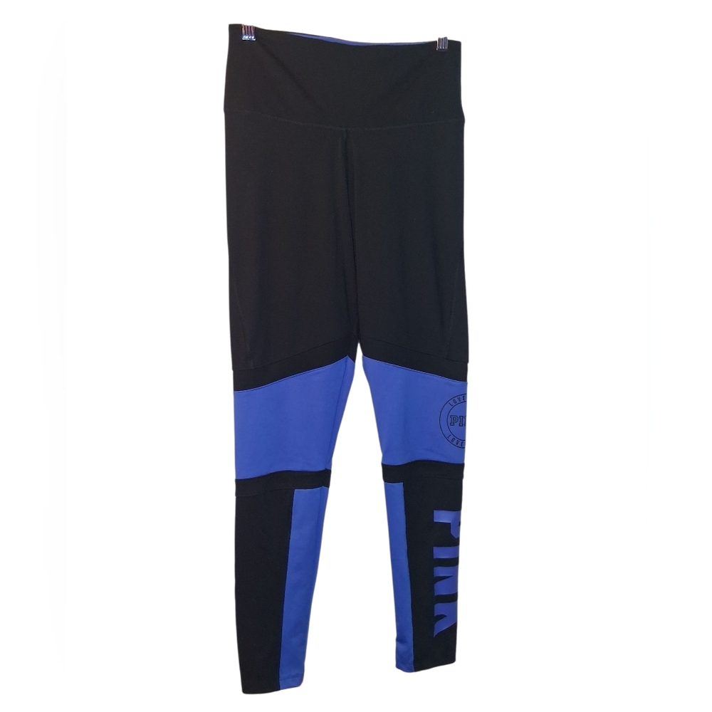 PINK Victoria's Secret Black and Blue Leggings